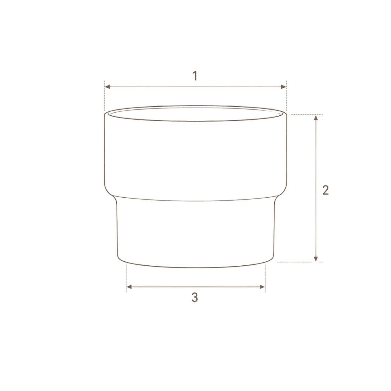 Porcelain Espresso Cup / 100ml technical dimensions drawing