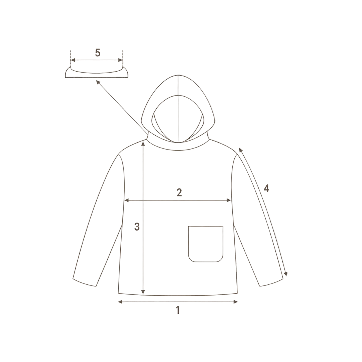 Monastic Hoodie technical dimensions drawing